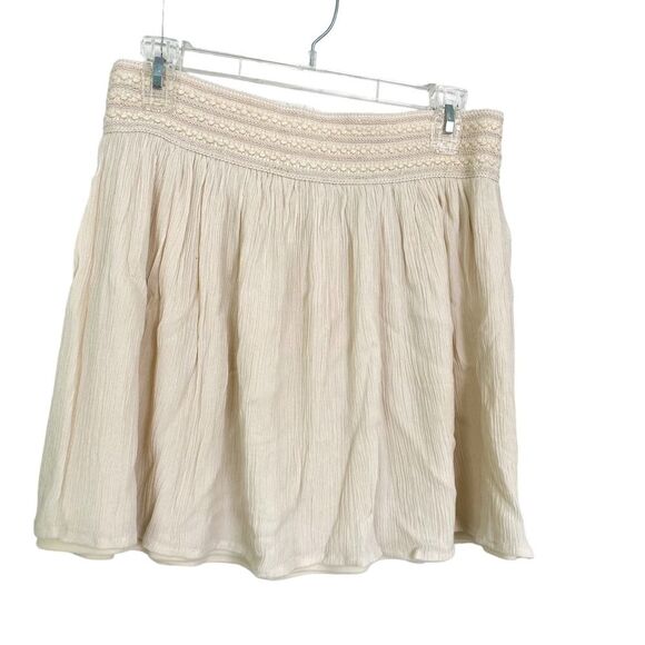 American Rag Cream White Elastic Waist Relaxed Summer Mini Skirt Size Medium - Picture 3 of 6
